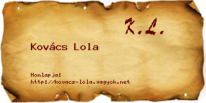 Kovács Lola névjegykártya