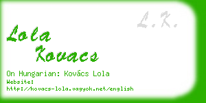 lola kovacs business card